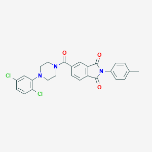 molecular formula C26H21Cl2N3O3 B288639 5-{[4-(2,5-dichlorophenyl)piperazino]carbonyl}-2-(4-methylphenyl)-1H-isoindole-1,3(2H)-dione 