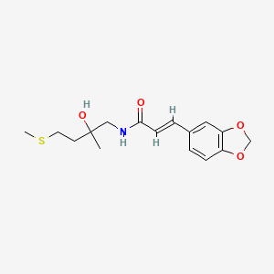 molecular formula C16H21NO4S B2886391 (E)-3-(benzo[d][1,3]dioxol-5-yl)-N-(2-hydroxy-2-methyl-4-(methylthio)butyl)acrylamide CAS No. 1396891-75-0