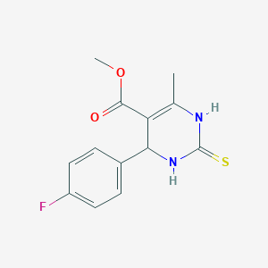 molecular formula C13H13FN2O2S B2886392 Methyl 2-(4-fluorophenyl)-6-methyl-4-thioxo-2H,3H,5H-3,5-diazinecarboxylate CAS No. 301359-47-7