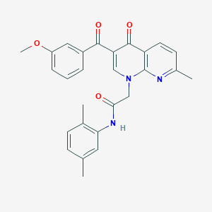 N-(2,5-dimethylphenyl)-2-(3-(3-methoxybenzoyl)-7-methyl-4-oxo-1,8-naphthyridin-1(4H)-yl)acetamide