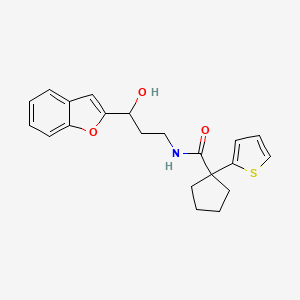 N-(3-(benzofuran-2-yl)-3-hydroxypropyl)-1-(thiophen-2-yl)cyclopentanecarboxamide