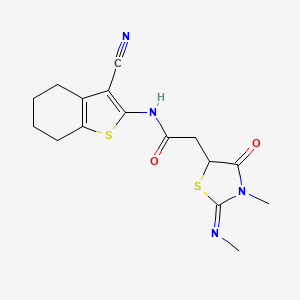 N-(3-Cyano-4,5,6,7-tetrahydro-benzo[b]thiophen-2-yl)-2-{3-methyl-2-[(Z)-methylimino]-4-oxo-thiazolidin-5-yl}-acetamide