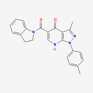 molecular formula C23H20N4O2 B2886408 5-(indoline-1-carbonyl)-3-methyl-1-(p-tolyl)-1H-pyrazolo[3,4-b]pyridin-4(7H)-one CAS No. 898431-84-0