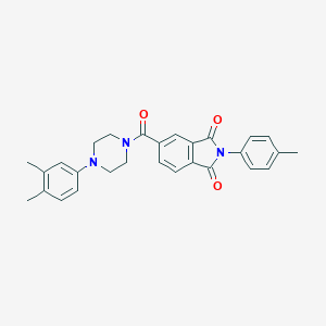 molecular formula C28H27N3O3 B288641 5-{[4-(3,4-dimethylphenyl)-1-piperazinyl]carbonyl}-2-(4-methylphenyl)-1H-isoindole-1,3(2H)-dione 