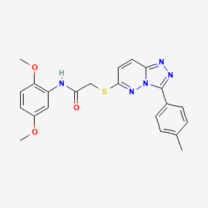 molecular formula C22H21N5O3S B2886417 N-(2,5-二甲氧基苯基)-2-((3-(对甲苯基)-[1,2,4]三唑并[4,3-b]哒嗪-6-基)硫代)乙酰胺 CAS No. 852375-64-5