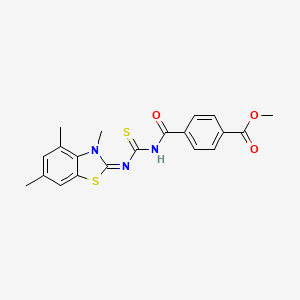 (E)-methyl 4-(((3,4,6-trimethylbenzo[d]thiazol-2(3H)-ylidene)carbamothioyl)carbamoyl)benzoate