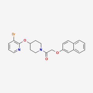 molecular formula C22H21BrN2O3 B2886430 1-(4-((3-Bromopyridin-2-yl)oxy)piperidin-1-yl)-2-(naphthalen-2-yloxy)ethanone CAS No. 1448124-76-2