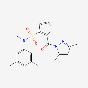 molecular formula C19H21N3O3S2 B2886446 N-(3,5-二甲苯基)-2-[(3,5-二甲基-1H-吡唑-1-基)羰基]-N-甲基噻吩-3-磺酰胺 CAS No. 1207022-15-8