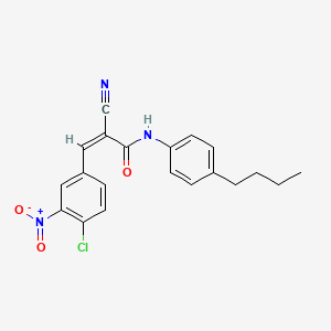 molecular formula C20H18ClN3O3 B2886447 (Z)-N-(4-Butylphenyl)-3-(4-chloro-3-nitrophenyl)-2-cyanoprop-2-enamide CAS No. 479237-16-6