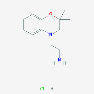 molecular formula C12H19ClN2O B2886450 2-(2,2-dimethyl-3,4-dihydro-2H-1,4-benzoxazin-4-yl)ethan-1-amine hydrochloride CAS No. 2171915-64-1