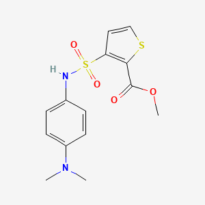 molecular formula C14H16N2O4S2 B2886451 Methyl 3-({[4-(dimethylamino)phenyl]amino}sulfonyl)thiophene-2-carboxylate CAS No. 899724-94-8