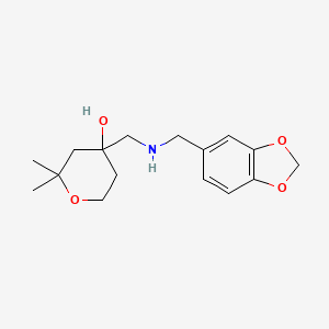 molecular formula C16H23NO4 B2886454 4-{[(Benzo[1,3]dioxol-5-ylmethyl)-amino]-methyl}-2,2-dimethyl-tetrahydro-pyran-4-ol CAS No. 355822-82-1