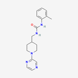 molecular formula C18H23N5O B2886455 1-((1-(Pyrazin-2-yl)piperidin-4-yl)methyl)-3-(o-tolyl)urea CAS No. 1396673-69-0