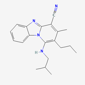 molecular formula C20H24N4 B2886466 3-Methyl-1-(2-methylpropylamino)-2-propylpyrido[1,2-a]benzimidazole-4-carbonitrile CAS No. 861645-81-0