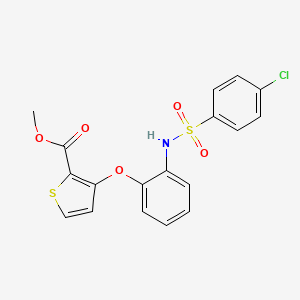 molecular formula C18H14ClNO5S2 B2886467 3-(2-{[(4-氯苯基)磺酰基]氨基}苯氧基)-2-噻吩甲酸甲酯 CAS No. 900018-88-4