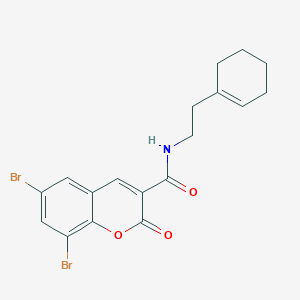 molecular formula C18H17Br2NO3 B288647 6,8-dibromo-N-[2-(1-cyclohexen-1-yl)ethyl]-2-oxo-2H-chromene-3-carboxamide 