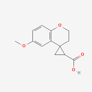 molecular formula C13H14O4 B2886475 6-Methoxyspiro[chromane-4,2'-cyclopropane]-1'-carboxylic acid CAS No. 1780014-73-4