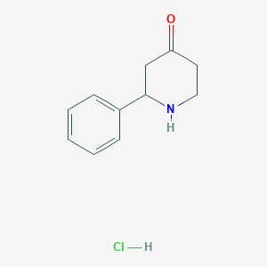 molecular formula C11H14ClNO B2886482 2-Phenylpiperidin-4-one hydrochloride CAS No. 1245648-13-8; 193201-69-3
