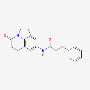 molecular formula C20H20N2O2 B2886483 N-(4-oxo-2,4,5,6-tetrahydro-1H-pyrrolo[3,2,1-ij]quinolin-8-yl)-3-phenylpropanamide CAS No. 906177-76-2