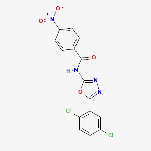 molecular formula C15H8Cl2N4O4 B2886486 N-[5-(2,5-dichlorophenyl)-1,3,4-oxadiazol-2-yl]-4-nitrobenzamide CAS No. 891131-99-0