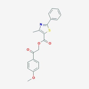 molecular formula C20H17NO4S B288649 2-(4-Methoxyphenyl)-2-oxoethyl 4-methyl-2-phenyl-1,3-thiazole-5-carboxylate 