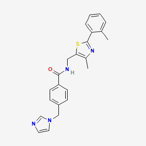 4-((1H-imidazol-1-yl)methyl)-N-((4-methyl-2-(o-tolyl)thiazol-5-yl)methyl)benzamide