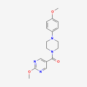 molecular formula C17H20N4O3 B2886498 [4-(4-Methoxyphenyl)piperazino](2-methoxy-5-pyrimidinyl)methanone CAS No. 1251678-95-1