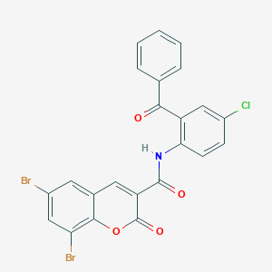 molecular formula C23H12Br2ClNO4 B288650 N-(2-benzoyl-4-chlorophenyl)-6,8-dibromo-2-oxo-2H-chromene-3-carboxamide 