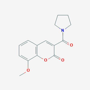 molecular formula C15H15NO4 B288651 8-methoxy-3-(1-pyrrolidinylcarbonyl)-2H-chromen-2-one 