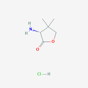 molecular formula C6H12ClNO2 B2886521 (3R)-3-amino-4,4-dimethyloxolan-2-one hydrochloride CAS No. 153665-44-2