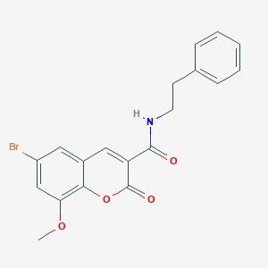 molecular formula C19H16BrNO4 B288653 6-bromo-8-methoxy-2-oxo-N-(2-phenylethyl)-2H-chromene-3-carboxamide 