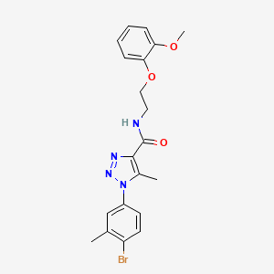 molecular formula C20H21BrN4O3 B2886534 1-(4-bromo-3-methylphenyl)-N-[2-(2-methoxyphenoxy)ethyl]-5-methyl-1H-1,2,3-triazole-4-carboxamide CAS No. 2319722-38-6