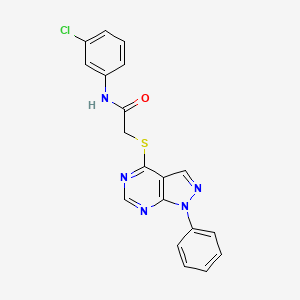 molecular formula C19H14ClN5OS B2886539 N-(3-氯苯基)-2-(1-苯基吡唑并[3,4-d]嘧啶-4-基)硫代乙酰胺 CAS No. 585552-07-4