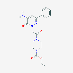 molecular formula C19H23N5O4 B2886544 ethyl 4-(2-(5-amino-6-oxo-3-phenylpyridazin-1(6H)-yl)acetyl)piperazine-1-carboxylate CAS No. 1203259-67-9