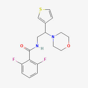 molecular formula C17H18F2N2O2S B2886546 2,6-二氟-N-(2-吗啉-2-(噻吩-3-基)乙基)苯甲酰胺 CAS No. 946327-77-1
