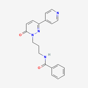 molecular formula C19H18N4O2 B2886548 N-(3-(6-oxo-3-(pyridin-4-yl)pyridazin-1(6H)-yl)propyl)benzamide CAS No. 1021108-92-8