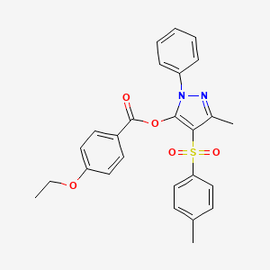 molecular formula C26H24N2O5S B2886554 3-methyl-1-phenyl-4-tosyl-1H-pyrazol-5-yl 4-ethoxybenzoate CAS No. 851093-32-8