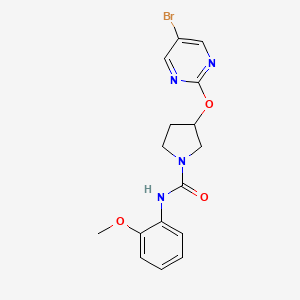 molecular formula C16H17BrN4O3 B2886558 3-[(5-bromopyrimidin-2-yl)oxy]-N-(2-methoxyphenyl)pyrrolidine-1-carboxamide CAS No. 2097895-30-0