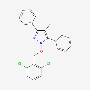 molecular formula C23H18Cl2N2O B2886559 1-[(2,6-dichlorobenzyl)oxy]-4-methyl-3,5-diphenyl-1H-pyrazole CAS No. 400084-09-5