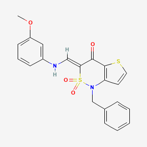 (3Z)-1-benzyl-3-{[(3-methoxyphenyl)amino]methylene}-1H-thieno[3,2-c][1,2]thiazin-4(3H)-one 2,2-dioxide