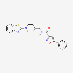 molecular formula C23H22N4O2S B2886581 N-((1-(苯并[d]噻唑-2-基)哌啶-4-基)甲基)-5-苯基异恶唑-3-甲酰胺 CAS No. 1797953-61-7
