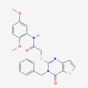 molecular formula C23H21N3O4S2 B2886591 2-({3-benzyl-4-oxo-3H,4H-thieno[3,2-d]pyrimidin-2-yl}sulfanyl)-N-(2,5-dimethoxyphenyl)acetamide CAS No. 451468-55-6