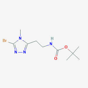 molecular formula C10H17BrN4O2 B2886603 叔丁基 N-[2-(5-溴-4-甲基-1,2,4-三唑-3-基)乙基]氨基甲酸酯 CAS No. 2402839-13-6
