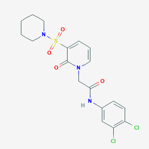 molecular formula C18H19Cl2N3O4S B2886606 N-(3,4-二氯苯基)-2-(2-氧代-3-(哌啶-1-基磺酰基)吡啶-1(2H)-基)乙酰胺 CAS No. 1251704-44-5