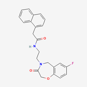 molecular formula C23H21FN2O3 B2886608 N-(2-(7-fluoro-3-oxo-2,3-dihydrobenzo[f][1,4]oxazepin-4(5H)-yl)ethyl)-2-(naphthalen-1-yl)acetamide CAS No. 1903770-28-4