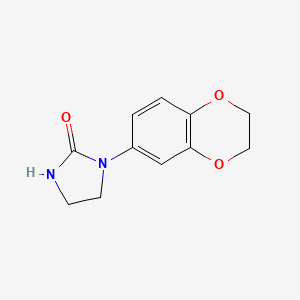 molecular formula C11H12N2O3 B2886614 1-(2,3-Dihydrobenzo[b][1,4]dioxin-6-yl)imidazolidin-2-one CAS No. 1553724-48-3