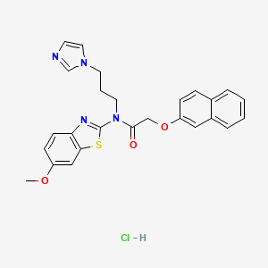 N-(3-(1H-imidazol-1-yl)propyl)-N-(6-methoxybenzo[d]thiazol-2-yl)-2-(naphthalen-2-yloxy)acetamide hydrochloride