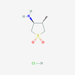 molecular formula C5H12ClNO2S B2886623 (3S,4S)-3-amino-4-methyl-1lambda6-thiolane-1,1-dione hydrochloride CAS No. 1808787-92-9