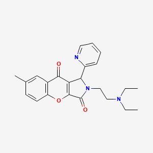 molecular formula C23H25N3O3 B2886625 2-(2-(Diethylamino)ethyl)-7-methyl-1-(pyridin-2-yl)-1,2-dihydrochromeno[2,3-c]pyrrole-3,9-dione CAS No. 874397-59-8