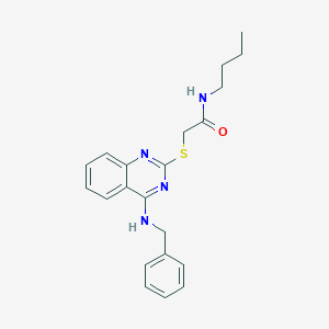 molecular formula C21H24N4OS B2886627 2-[4-(苄氨基)喹唑啉-2-基]硫代-N-丁基乙酰胺 CAS No. 688354-53-2
